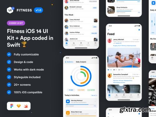 Swift Fitness: iOS 14 App Kit Ui8.net