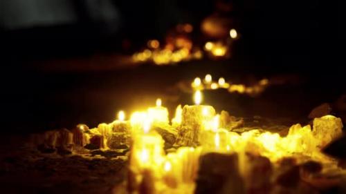 Videohive - Candles Burning in the Dark - 47640930 - 47640930