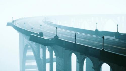 Videohive - View of the Bridge Over the River in Fog - 47640963 - 47640963