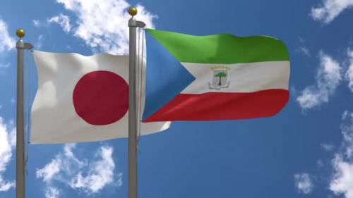 Videohive - Japan Flag Vs Equatorial Guinea Flag On Flagpole - 47645627 - 47645627