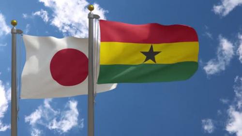 Videohive - Japan Flag Vs Ghana Flag On Flagpole - 47646146 - 47646146