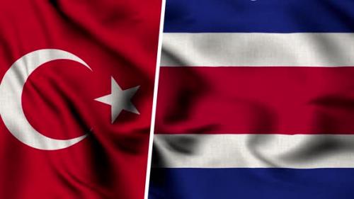 Videohive - Turkey Flag And Flag Of Costa Rica - 47635468 - 47635468