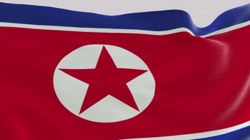 Videohive - Korea North Fabric Flag - 47635654 - 47635654