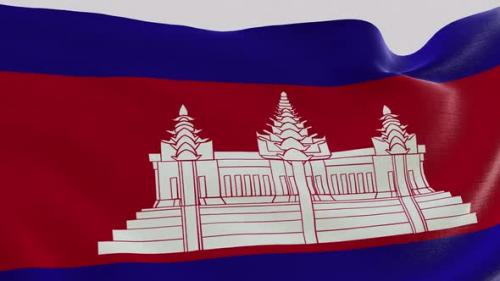 Videohive - Cambodia Fabric Flag - 47635132 - 47635132