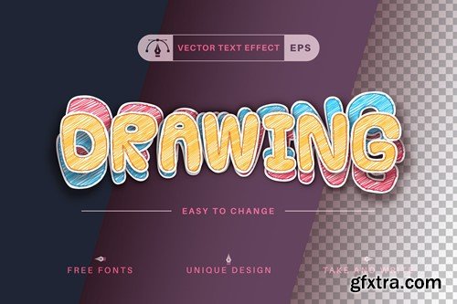 Hand Drawn Sticker - Editable Text Effect, Font St Y447FUJ