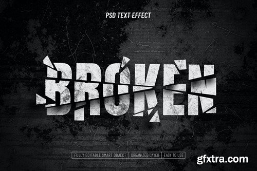 Broken Shattered Photoshop Text Effect GAX6GJT