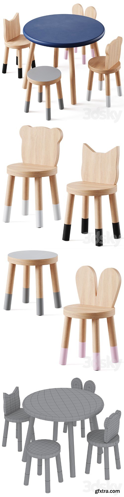 Nico & Yeye Round Kids Table and Chairs by Pottery Barn