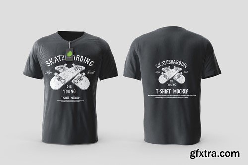 Apparel T-shirts Skateboard Mockup R8GP4BF