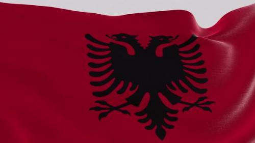 Videohive - New Albania Fabric Flag - 47635183 - 47635183