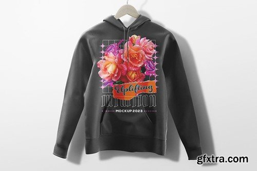 Female Fitted Hanging Hoodie Mockup GR3BBP3