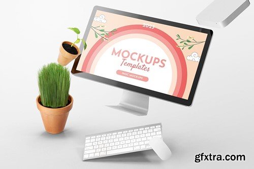 iMac Office Desk Mockup V4YD5EM