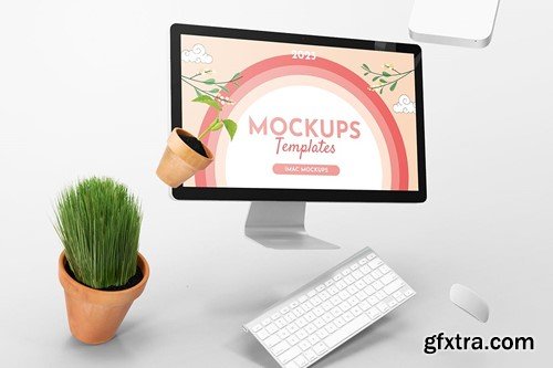 iMac Office Desk Mockup V4YD5EM