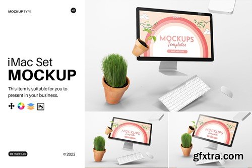 iMac Office Desk Mockup V4YD5EM