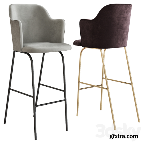 Aleta Stool with High Back