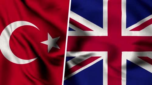 Videohive - Turkey Flag And Flag Of United Kingdom - 47635279 - 47635279