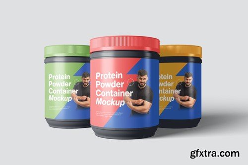 Protein Powder Container Mockups 3F8UQX6