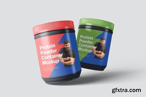 Protein Powder Container Mockups 3F8UQX6