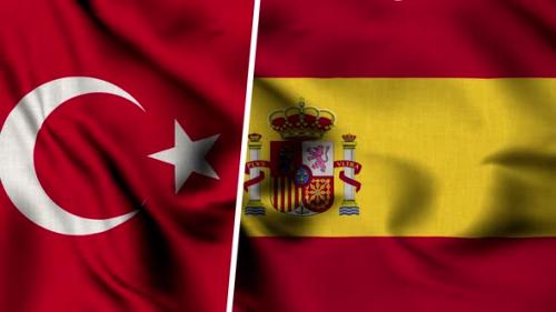 Videohive - Turkey Flag And Flag Of Spain - 47635282 - 47635282