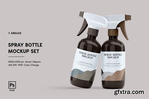 Plastic Spray Bottle Mockup ULS62AQ