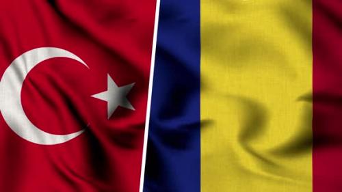 Videohive - Turkey Flag And Flag Of Romania - 47635291 - 47635291