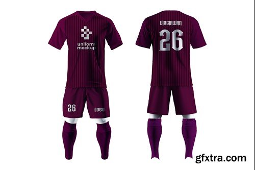 Soccer Kit Front & Back PSD Mockup 5MVS6MF