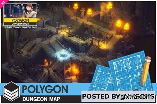 POLYGON Dungeons Map - Low Poly 3D Art by Synty v1.1