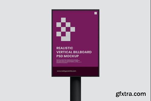 Realistic Vertical Billboard PSD Mockup Z5VDVES