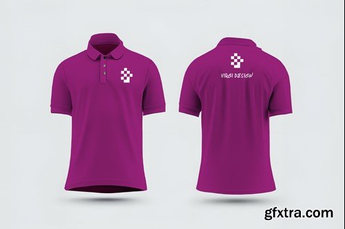 Polo T-Shirt Mockup Front and Back PSD Mockup VNMKGA9