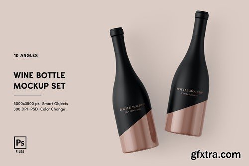 Wine Bottle Mockup Set 86L9LL8