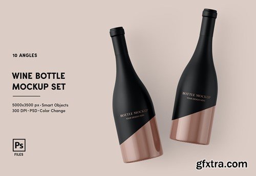 Wine Bottle Mockup Set 86L9LL8