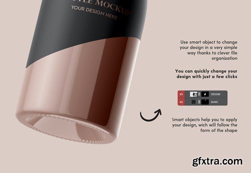 Wine Bottle Mockup Set 86L9LL8