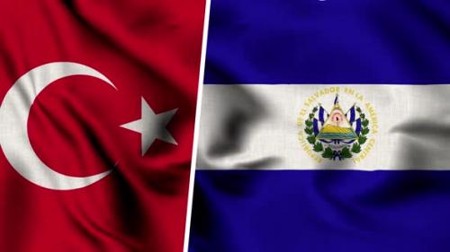 Videohive - Turkey Flag And Flag Of El Salvador - 47635375 - 47635375