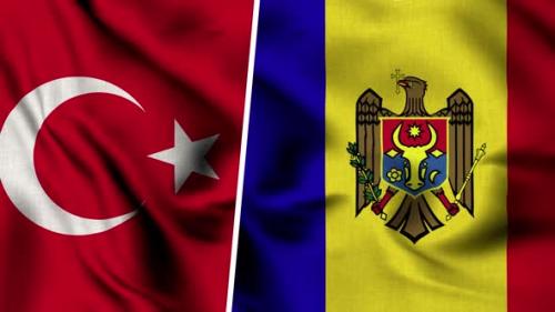 Videohive - Turkey Flag And Flag Of Moldova - 47635394 - 47635394