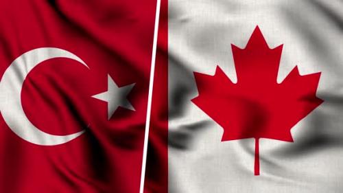 Videohive - Turkey Flag And Flag Of Canada - 47635402 - 47635402