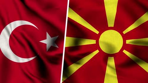 Videohive - Turkey Flag And Flag Of Macedonia - 47635461 - 47635461