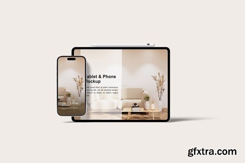 Tablet With Phone Mockup GKLGABU