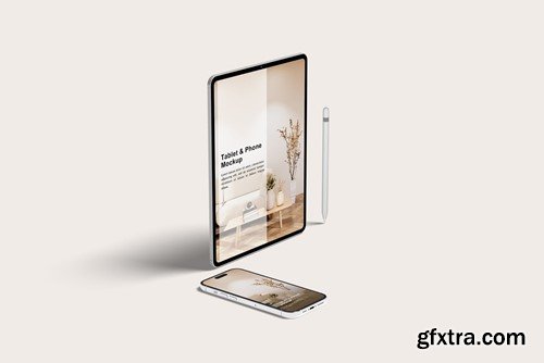 Tablet With Phone Mockup GKLGABU