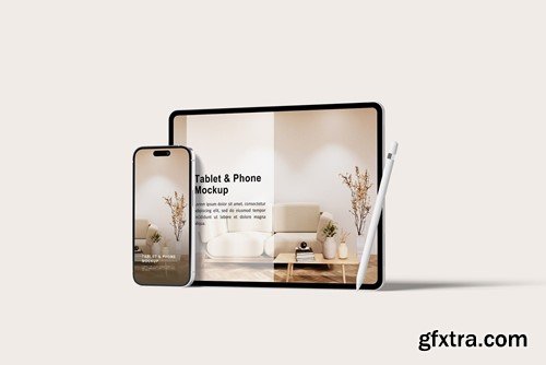 Tablet With Phone Mockup GKLGABU