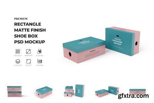 Customizable Shoe Box PSD Mockups X8GZ3R9