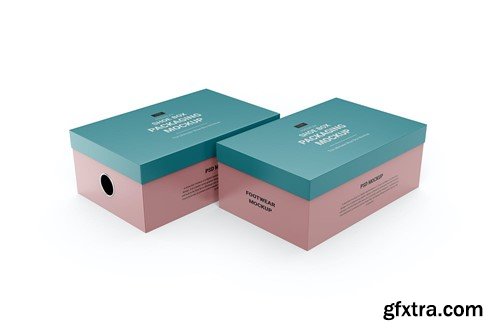 Customizable Shoe Box PSD Mockups X8GZ3R9