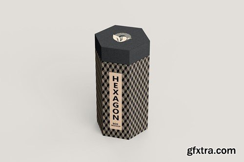 Hexagon Kraft Box PSD Mockup JH5TEJV