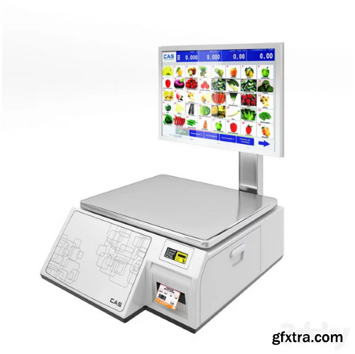 Commercial scales CAS with touch screen