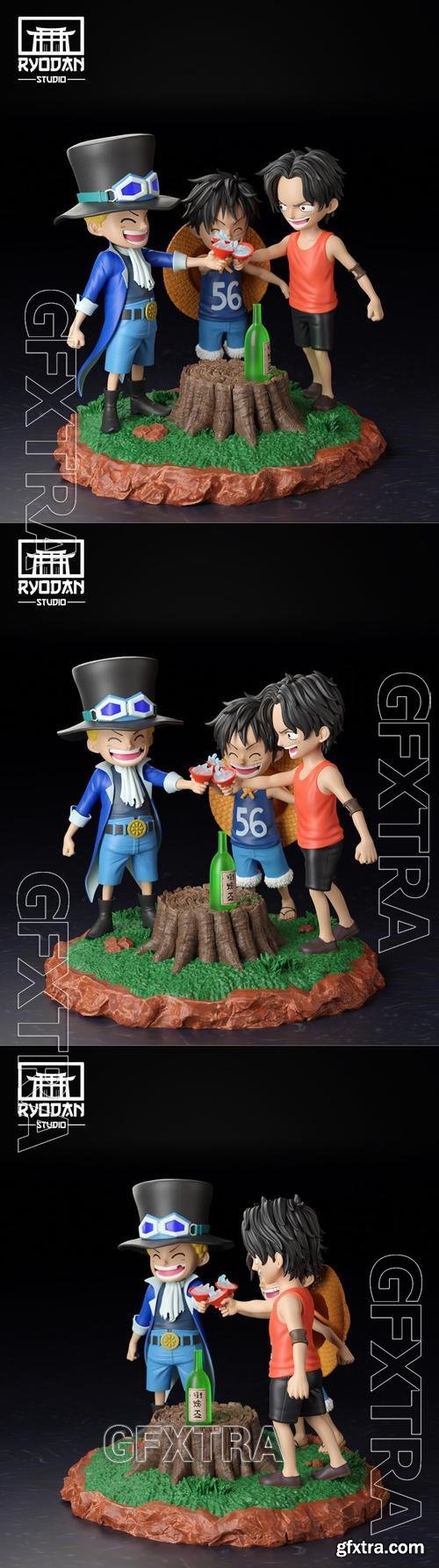 Childhood Ace, Luffy and Sabo &ndash; 3D Print Model