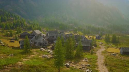 Videohive - View on Old Italian Village in the Apennines Mountains - 47639420 - 47639420