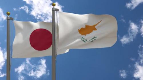 Videohive - Japan Flag Vs Cyprus Flag On Flagpole - 47645569 - 47645569