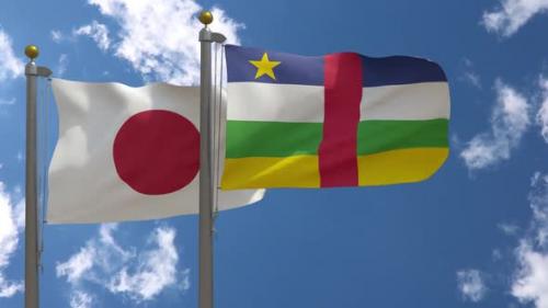 Videohive - Japan Flag Vs Central African Republic Flag On Flagpole - 47645573 - 47645573