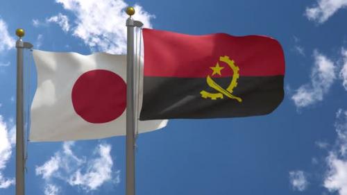 Videohive - Japan Flag Vs Angola Flag On Flagpole - 47645620 - 47645620