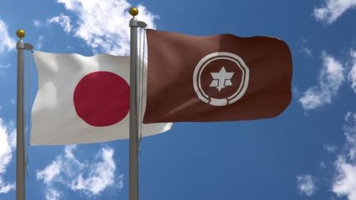 Videohive - Japan Flag Vs Matsumoto City Flag On Flagpole - 47645769 - 47645769