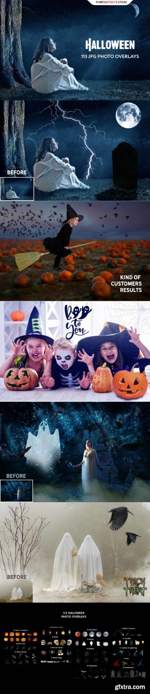 113 Halloween Photo Overlays Set