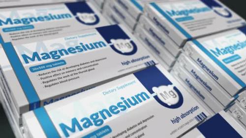 Videohive - Magnesium tablets pack production loopable seamless - 47630119 - 47630119